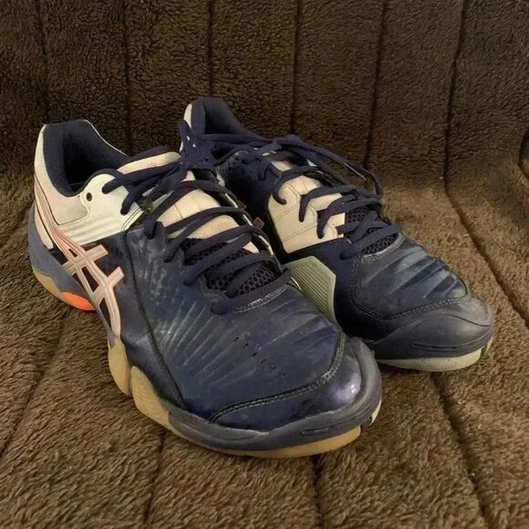 Asics Mens Gel Domain 3 Sneakers Blue E415Y Handball Low Top Lace Up - Picture 2 of 6